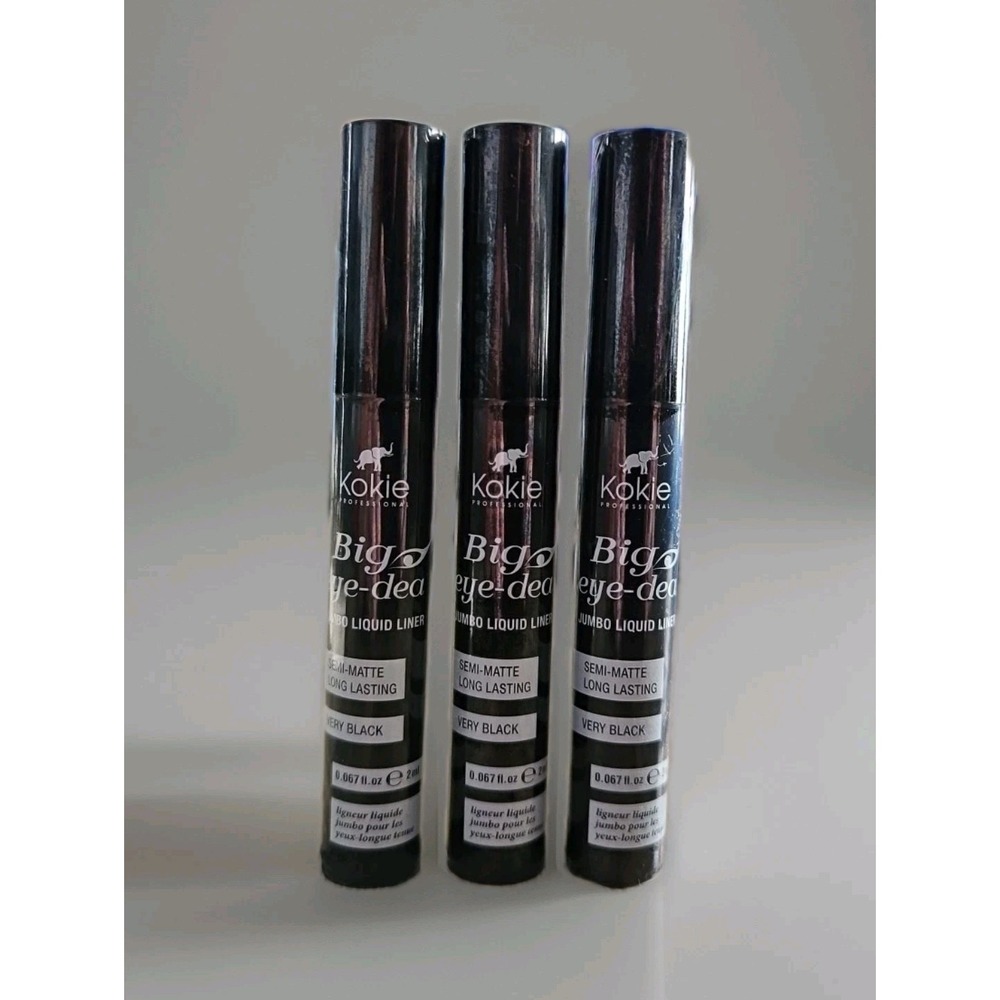 3X KOKIE PROFESSIONAL Big Eye-Deal Jumbo Liquid Liner in Very Black 0.067 fl oz